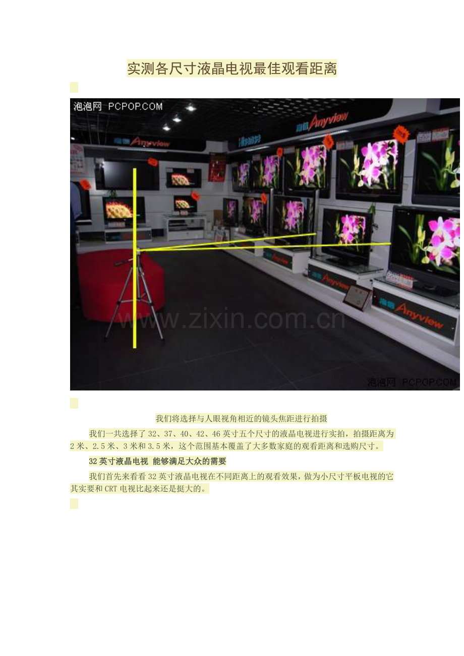 实测各尺寸液晶电视最佳观看距离.doc_第1页