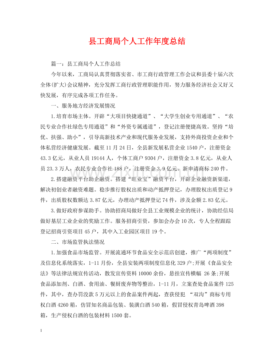 县工商局个人工作年度总结.docx_第1页