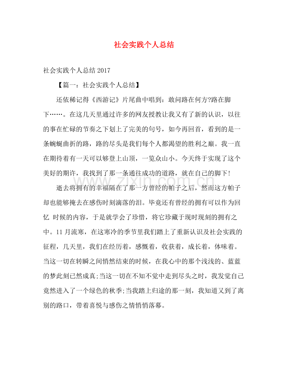 社会实践个人总结 .docx_第1页