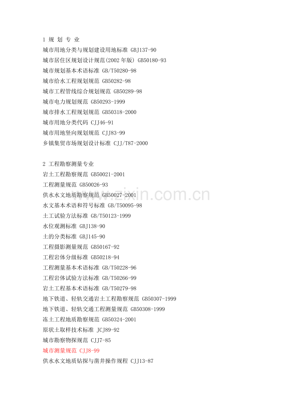 市政工程所需的规范.doc_第1页