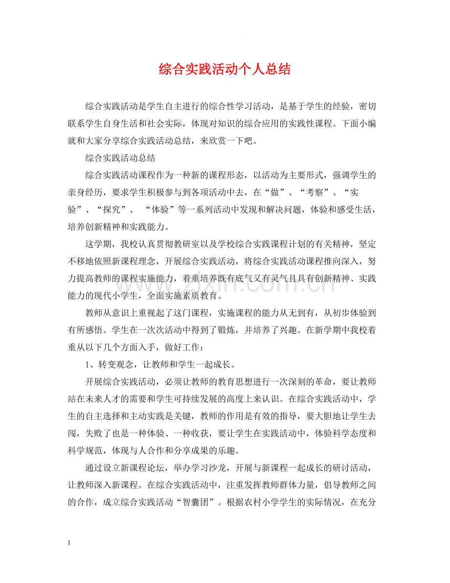 综合实践活动个人总结.docx_第1页