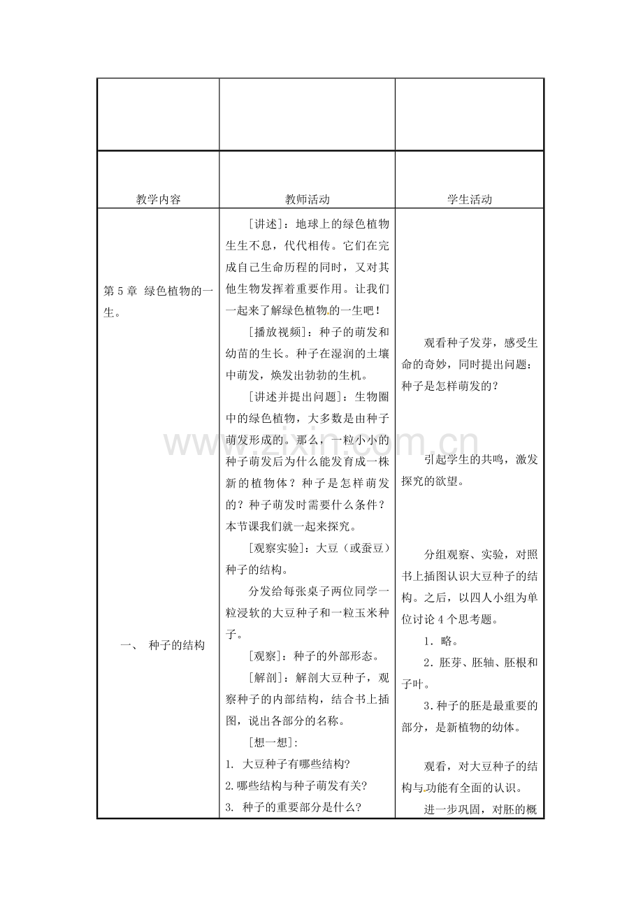 七年级生物上册 5.1 植物种子的萌发教案 苏教版.doc_第2页