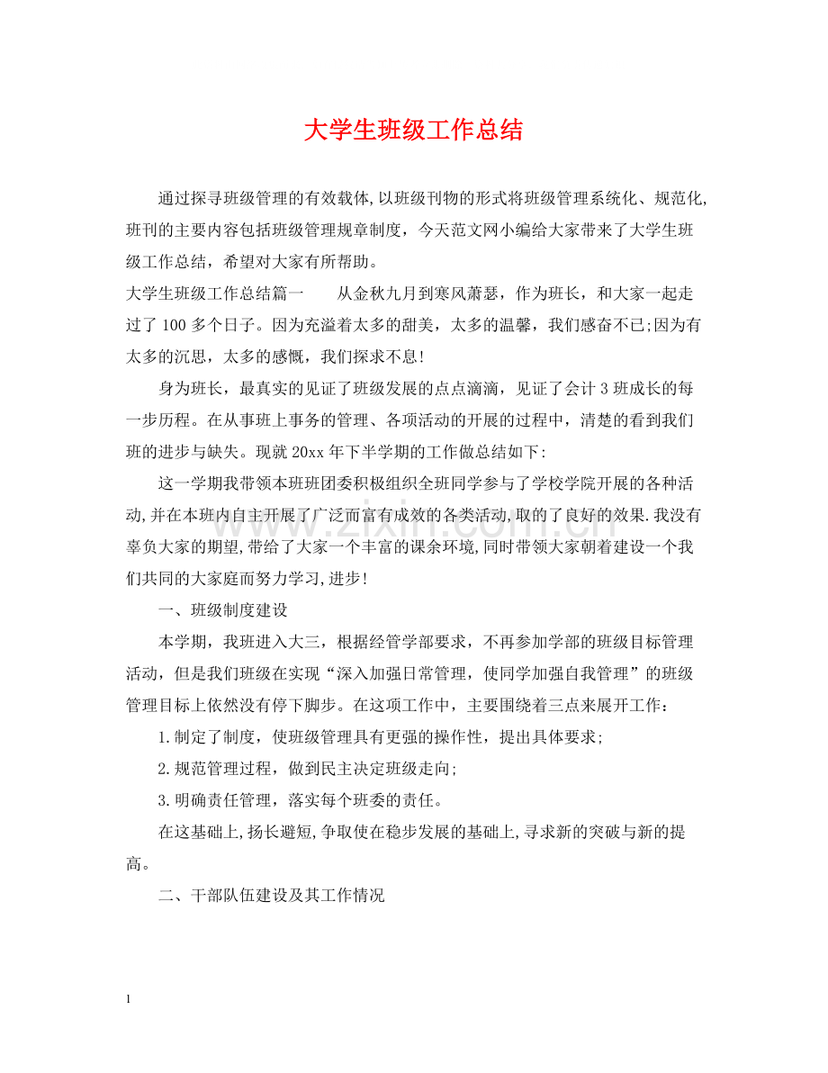 大学生班级工作总结.docx_第1页