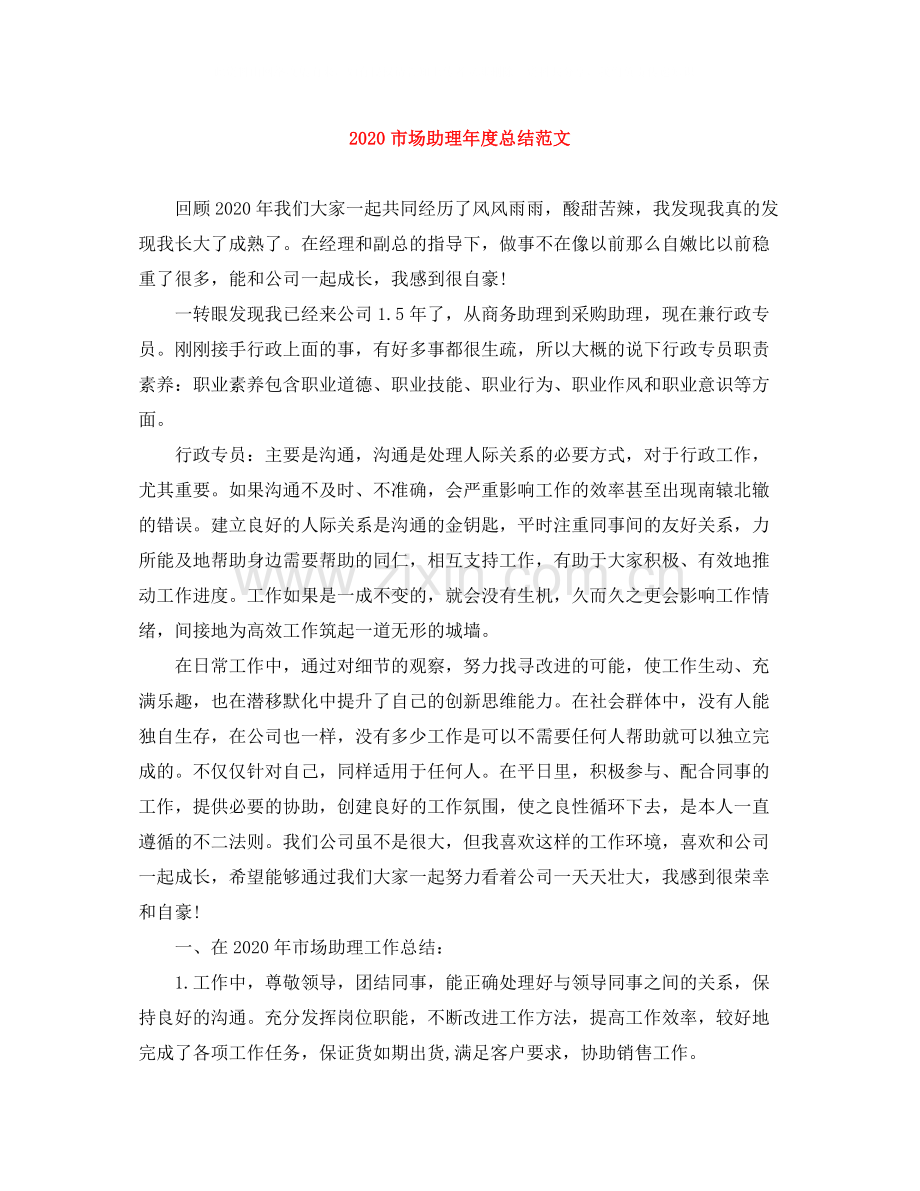 市场助理年度总结范文.docx_第1页