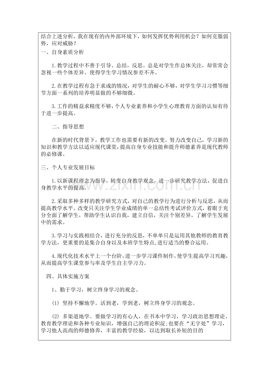 席进个人自我诊断SWOT分析表(1).doc_第2页