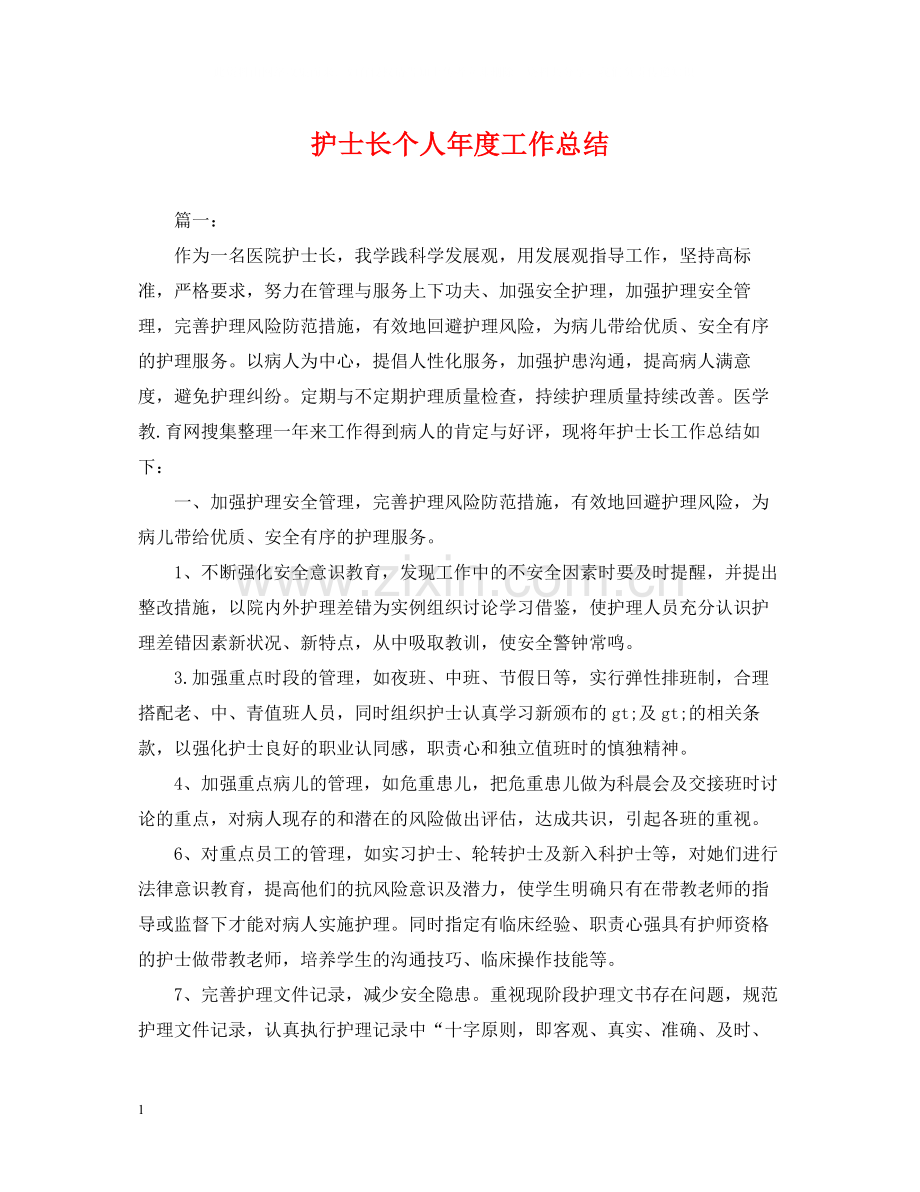 护士长个人年度工作总结2.docx_第1页