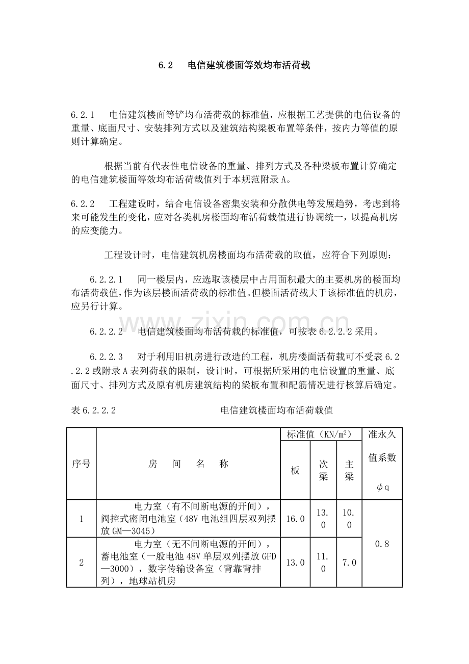 机房承重标准.doc_第1页