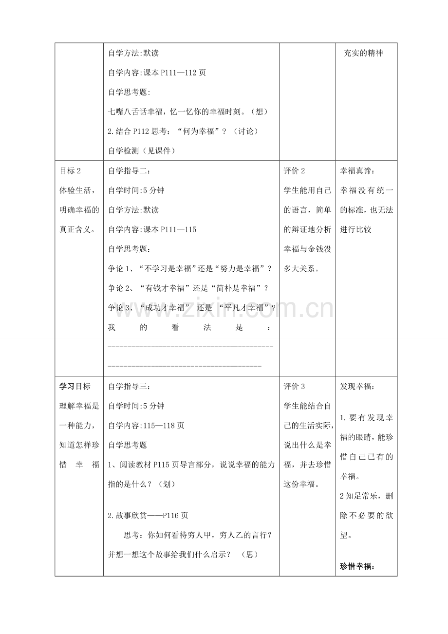 九年级政治全册 第三单元 法治时代 第十课 幸福的味道 第1、2课时教案 人民版-人民版初中九年级全册政治教案.doc_第2页