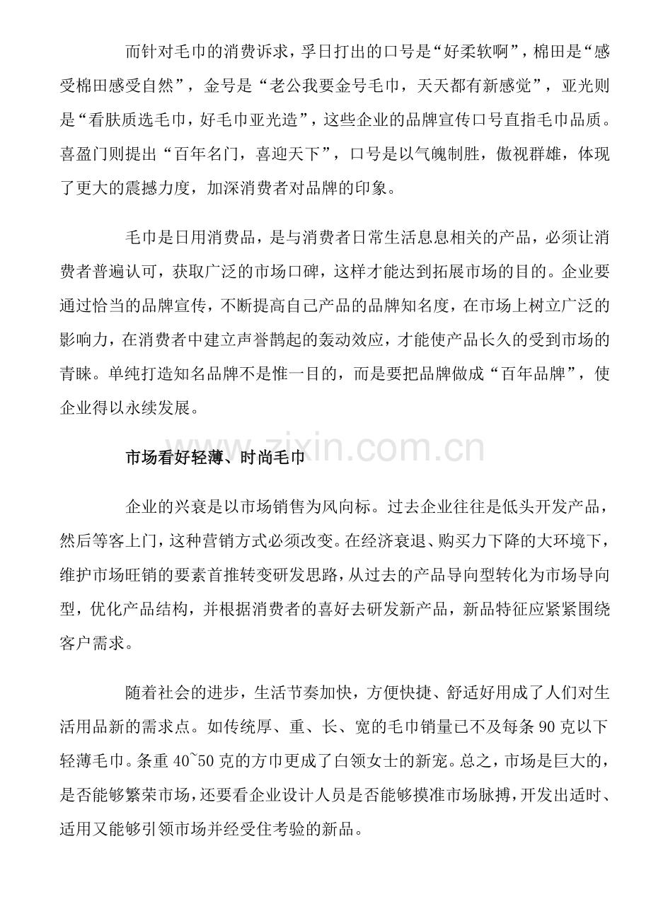 毛巾市场分析及其品牌打造策略.doc_第2页