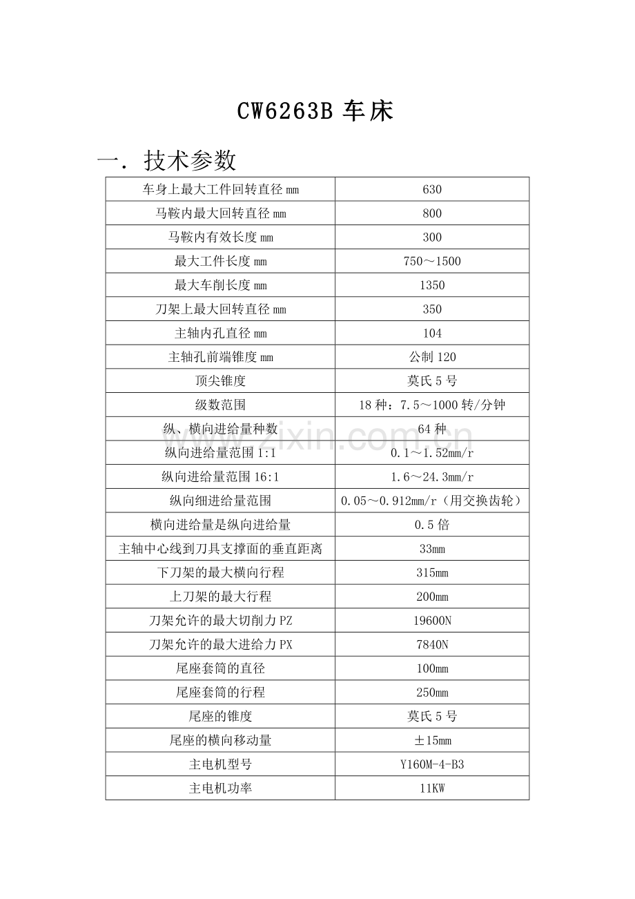 CW6263B车床.doc_第1页