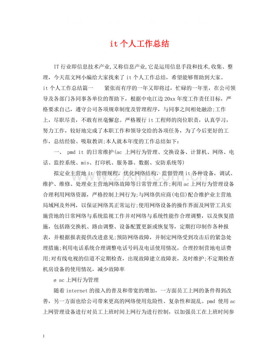 it个人工作总结.docx_第1页