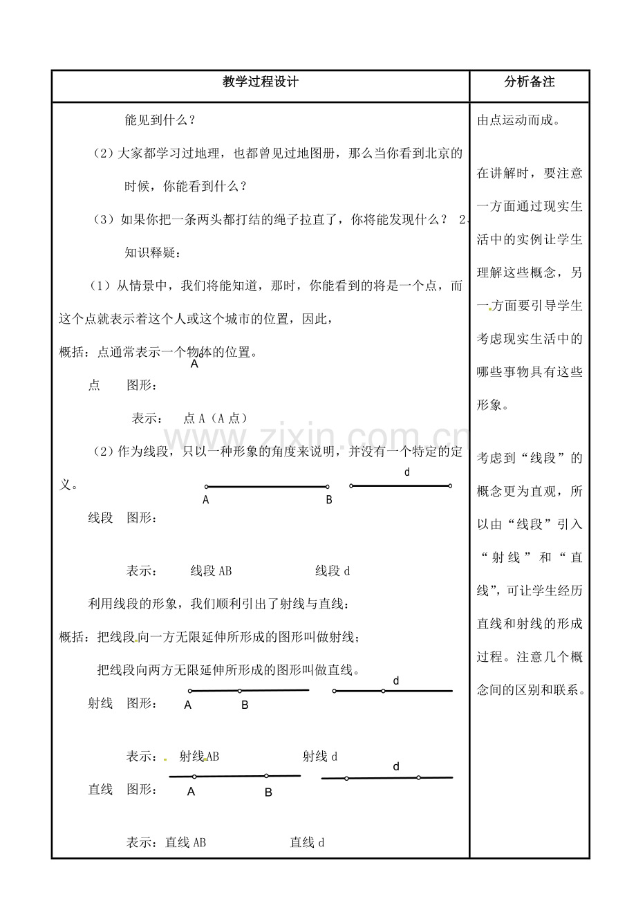 福建省泉州市七年级数学上册《4.5.1点和线》教案 华东师大版.doc_第2页