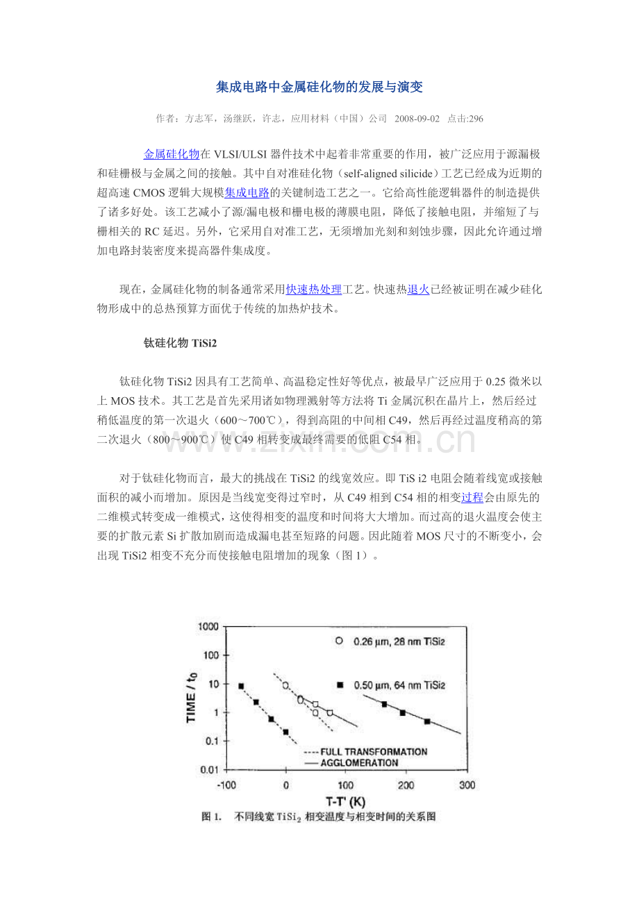 集成电路中金属硅化物的发展与演变.doc_第1页