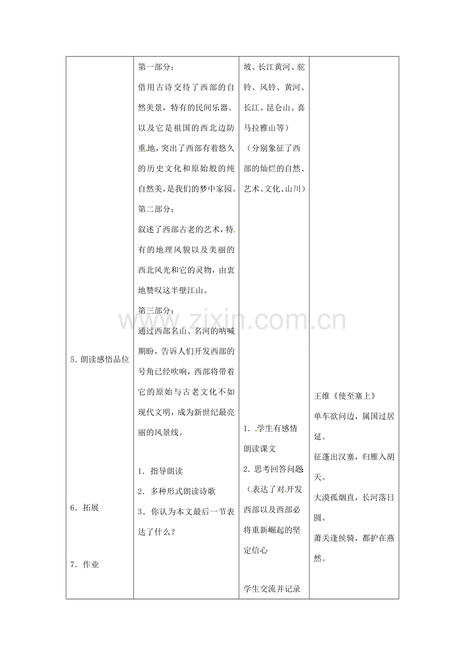 八年级语文下册 第3课西部畅想教案 上海五四制版.doc_第2页