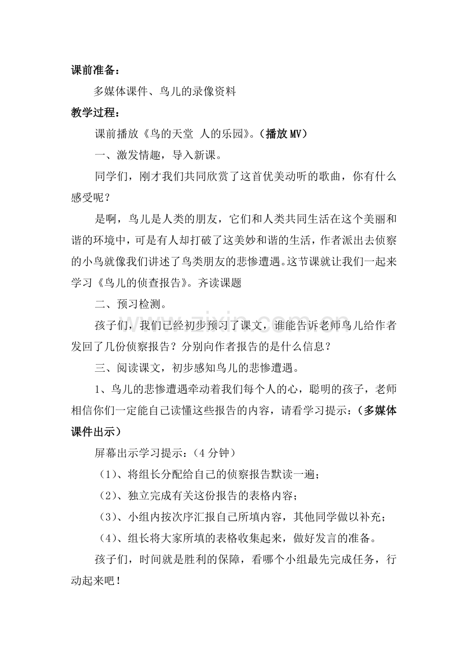 鸟儿的侦查报告教案.doc_第2页