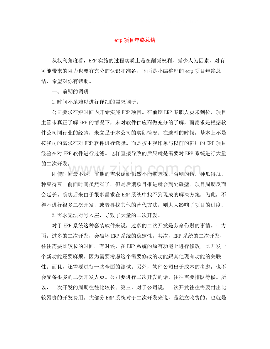 erp项目年终总结.docx_第1页