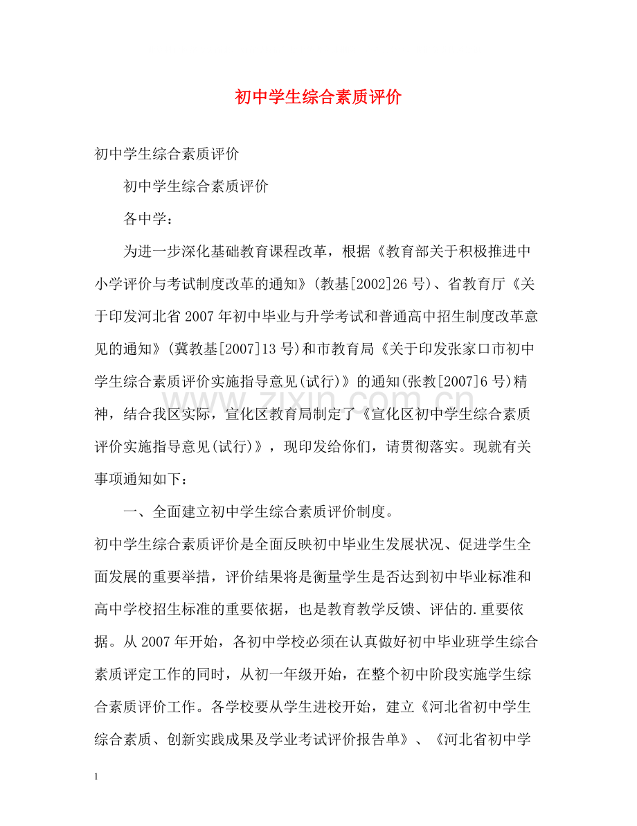 初生综合素质评价.docx_第1页