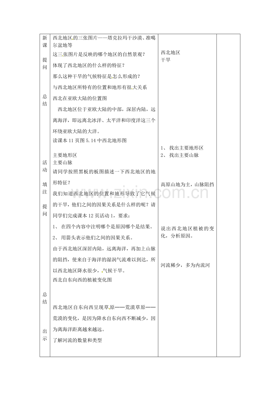 江苏省丹阳市第三中学八年级地理下册 5-3-1 西北地区和青藏地区教师教案 新人教版.doc_第2页