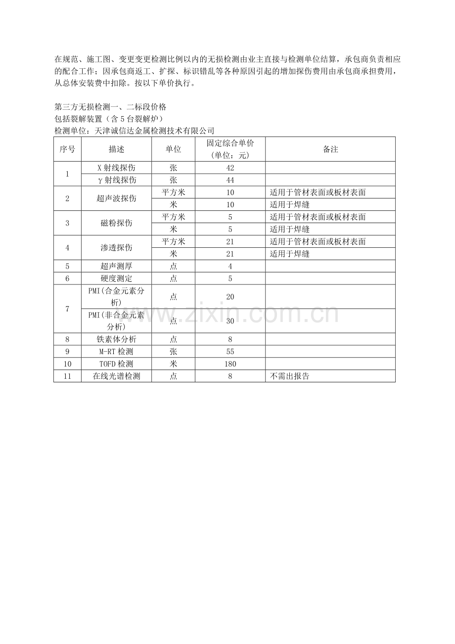 第三方无损检测价格表.docx_第1页