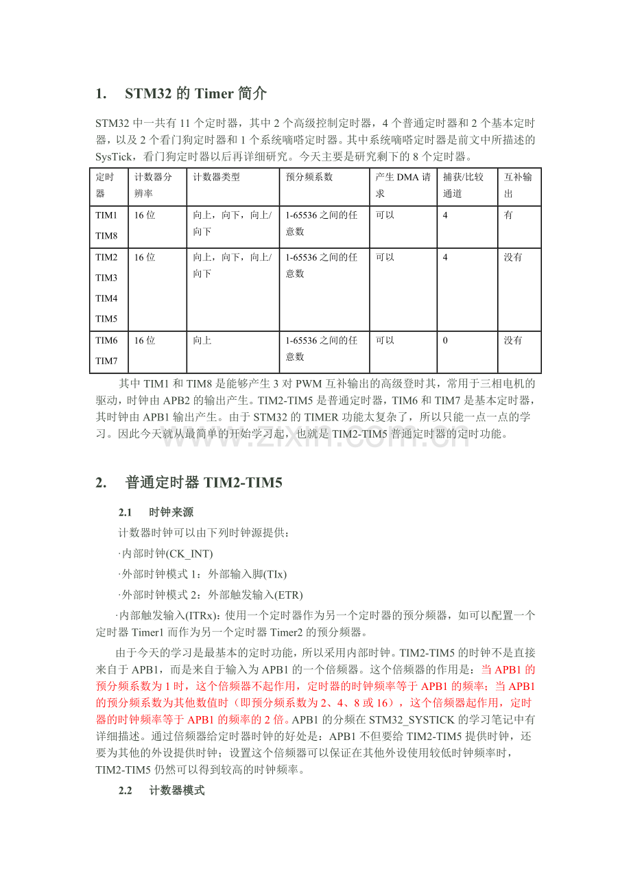 STM32通用定时器基本定时功能与PWM.doc_第1页