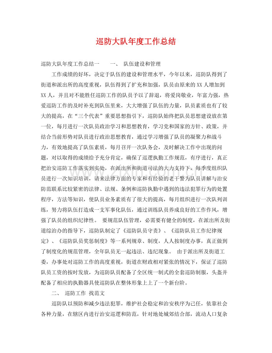 巡防大队年度工作总结 .docx_第1页