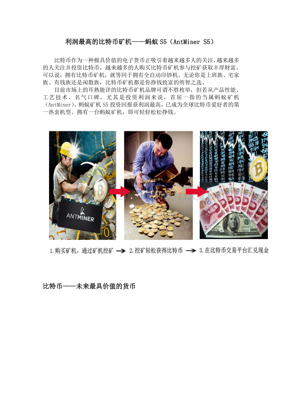 利润最高的比特币矿机——蚂蚁S5(AntMiner S5).doc_第1页