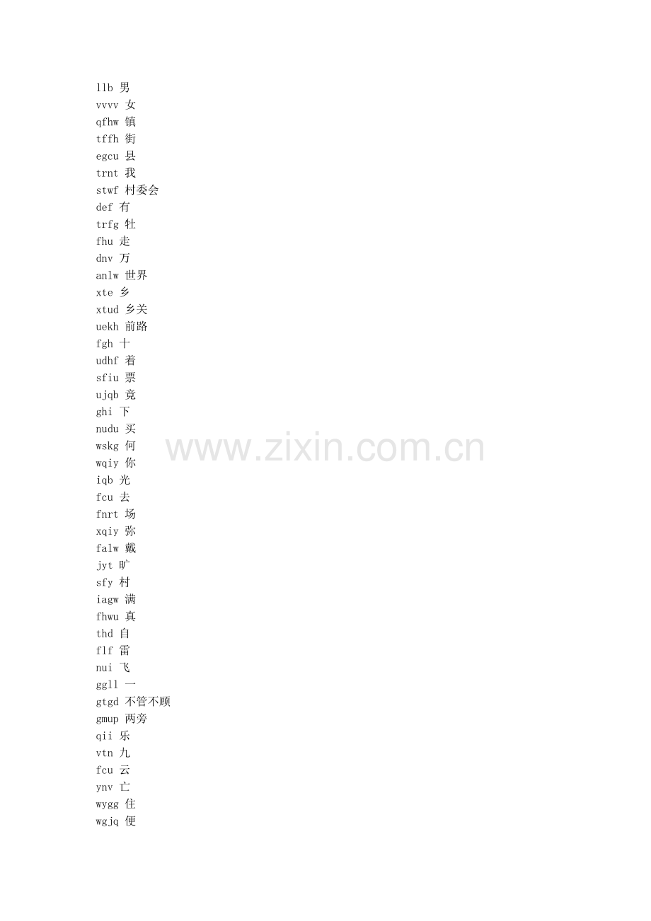 QQ五笔生词本_2011_1_1.doc_第1页