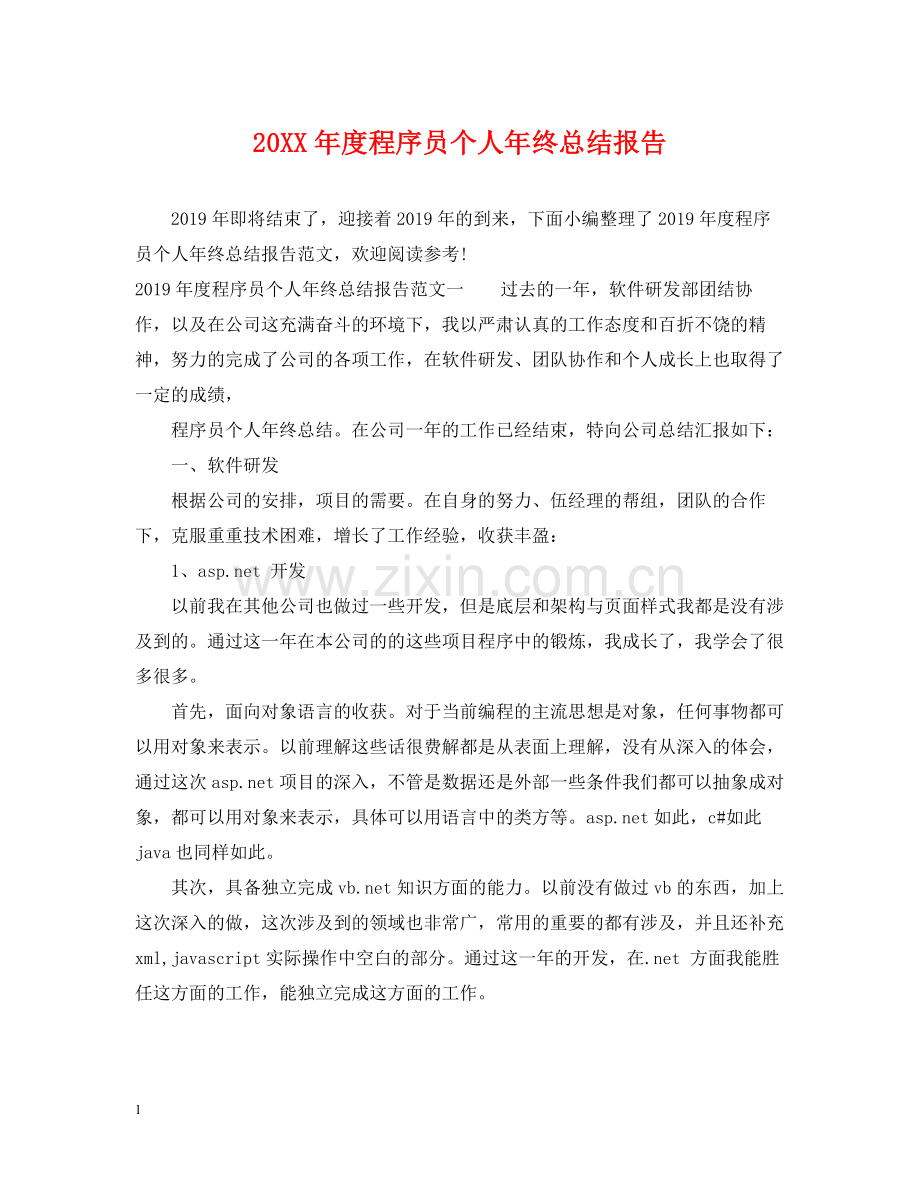 程序员个人年终总结报告.docx_第1页