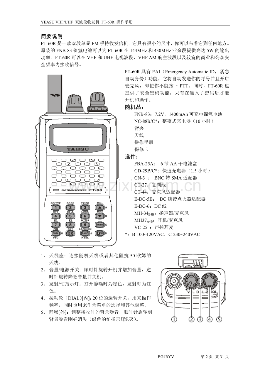八重洲手台 FT-60R中文手册.doc_第2页