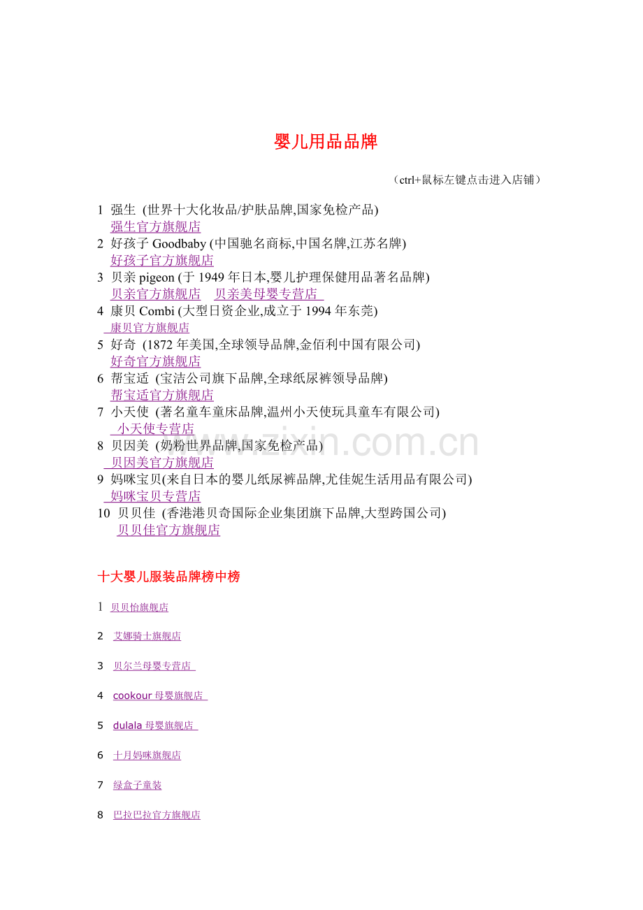 婴儿用品品牌.doc_第1页