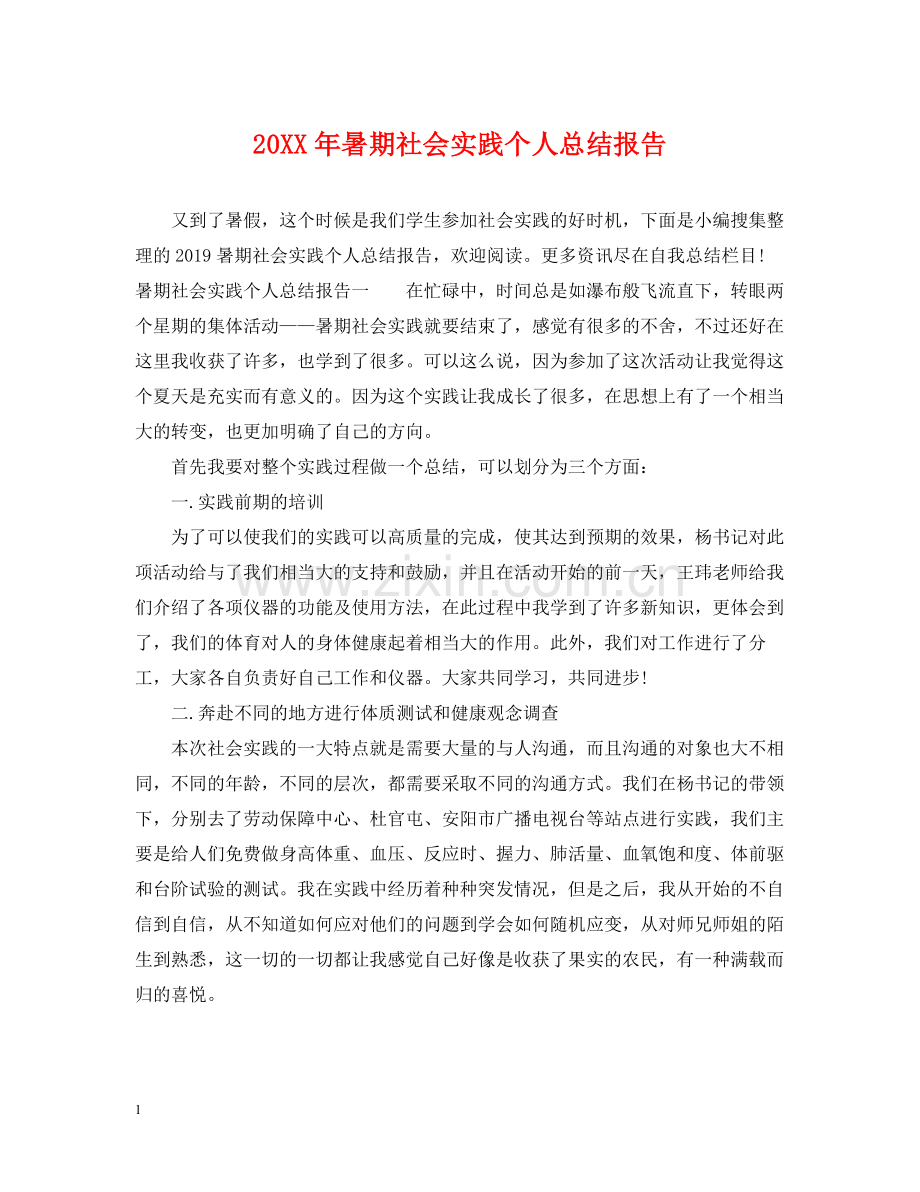 暑期社会实践个人总结报告.docx_第1页
