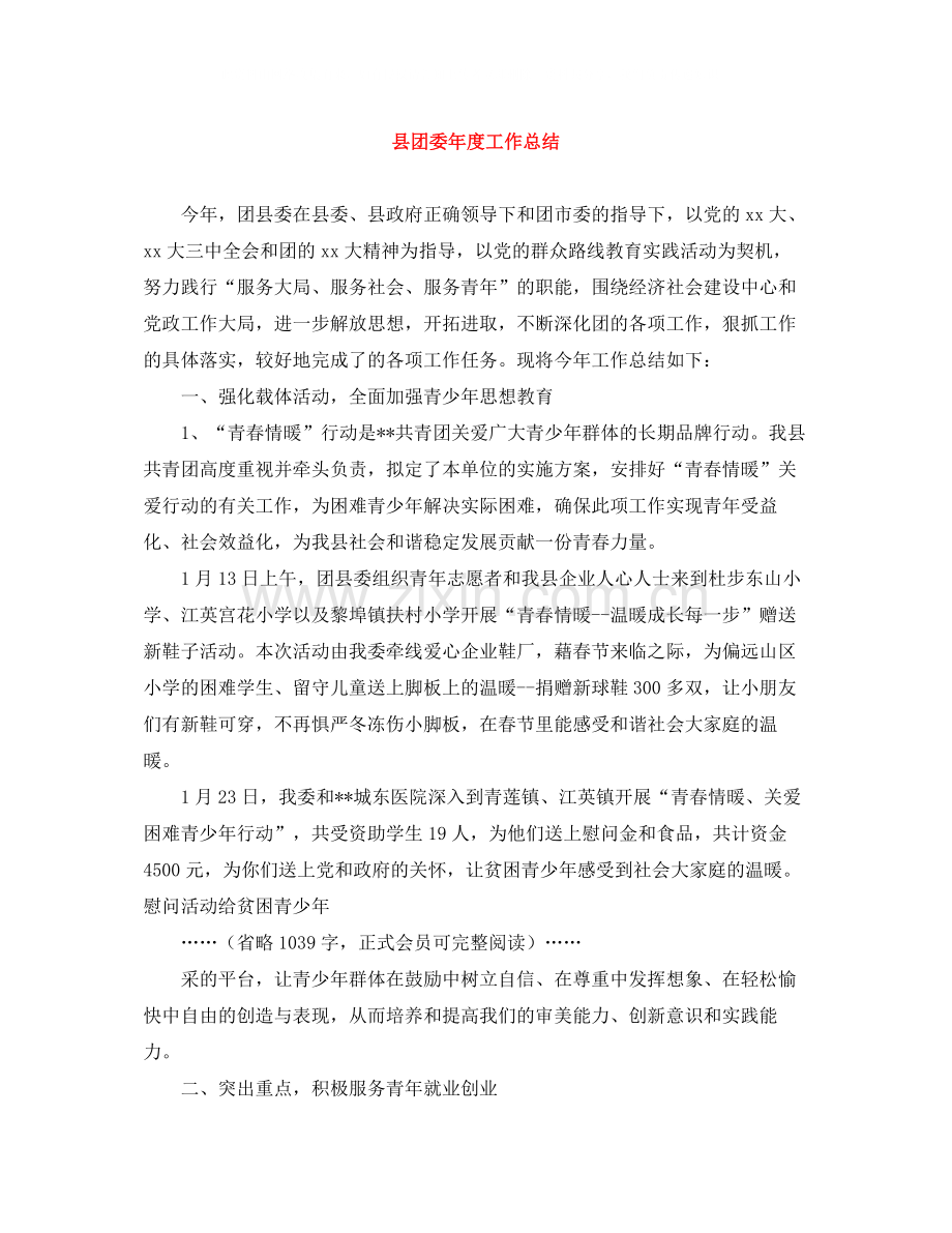 县团委年度工作总结.docx_第1页