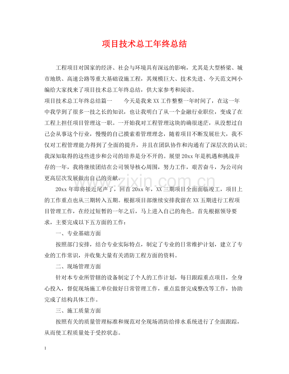 项目技术总工年终总结.docx_第1页