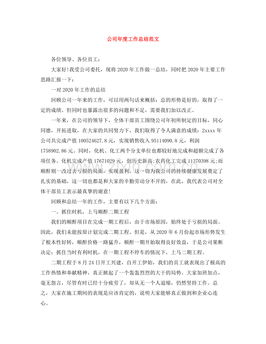 公司年度工作总结范文2.docx_第1页
