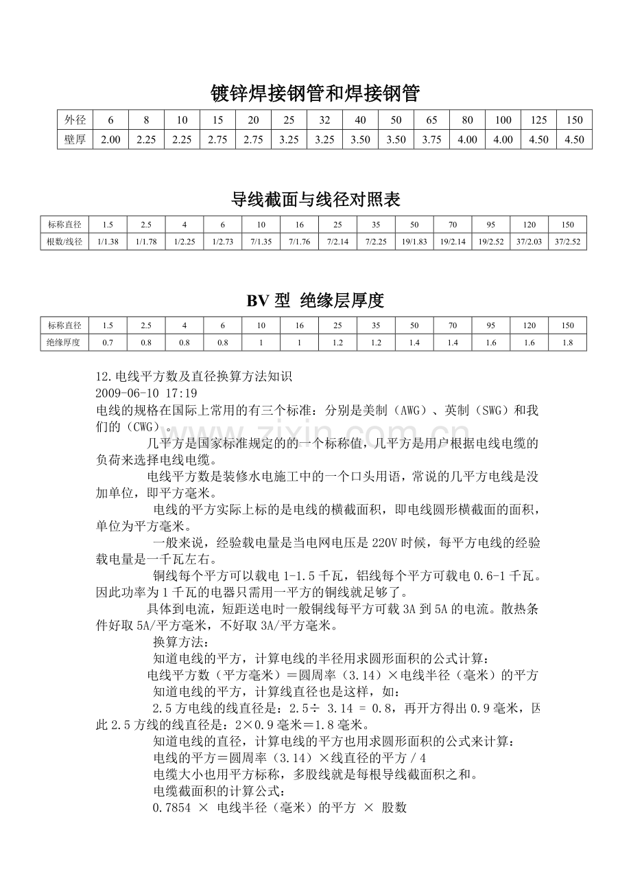导线截面与线径对照表.doc_第1页