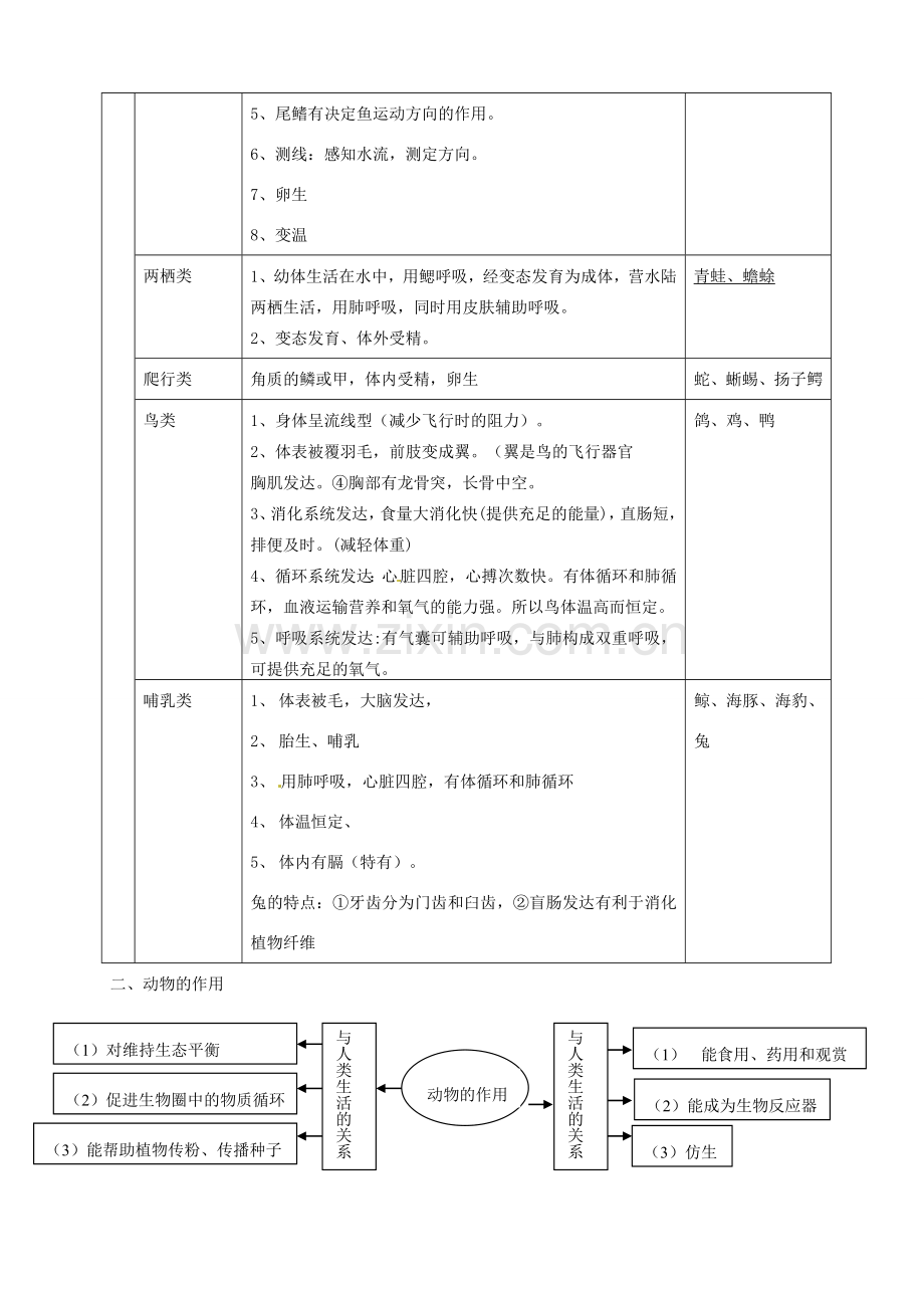 湖南省株洲市天元区马家河中学八年级生物上册《动物的种类及其在生物圈中的作用》教案 新人教版.doc_第2页