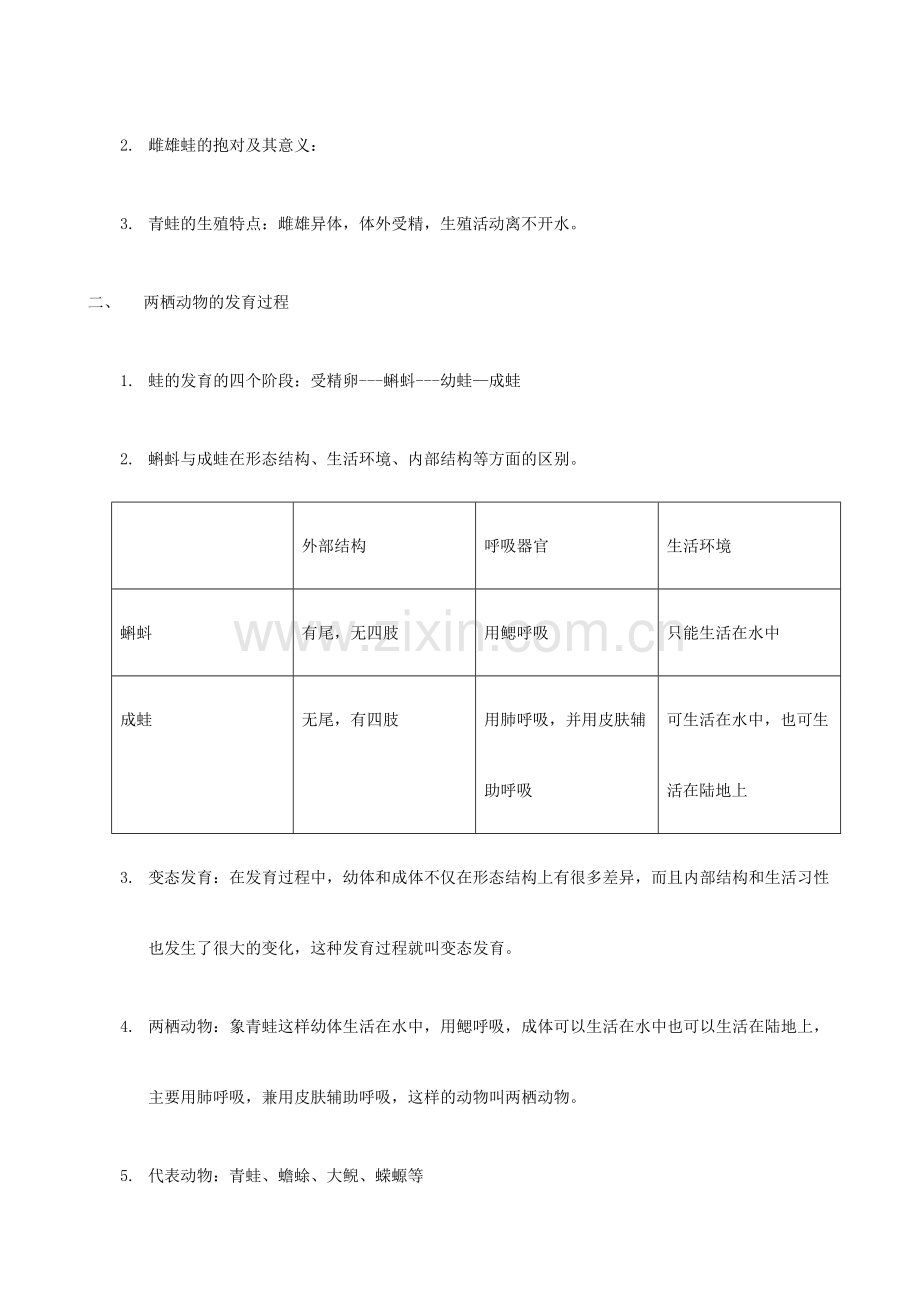 八年级生物上：2.2两栖动物的生殖和发育教案济南版.doc_第2页