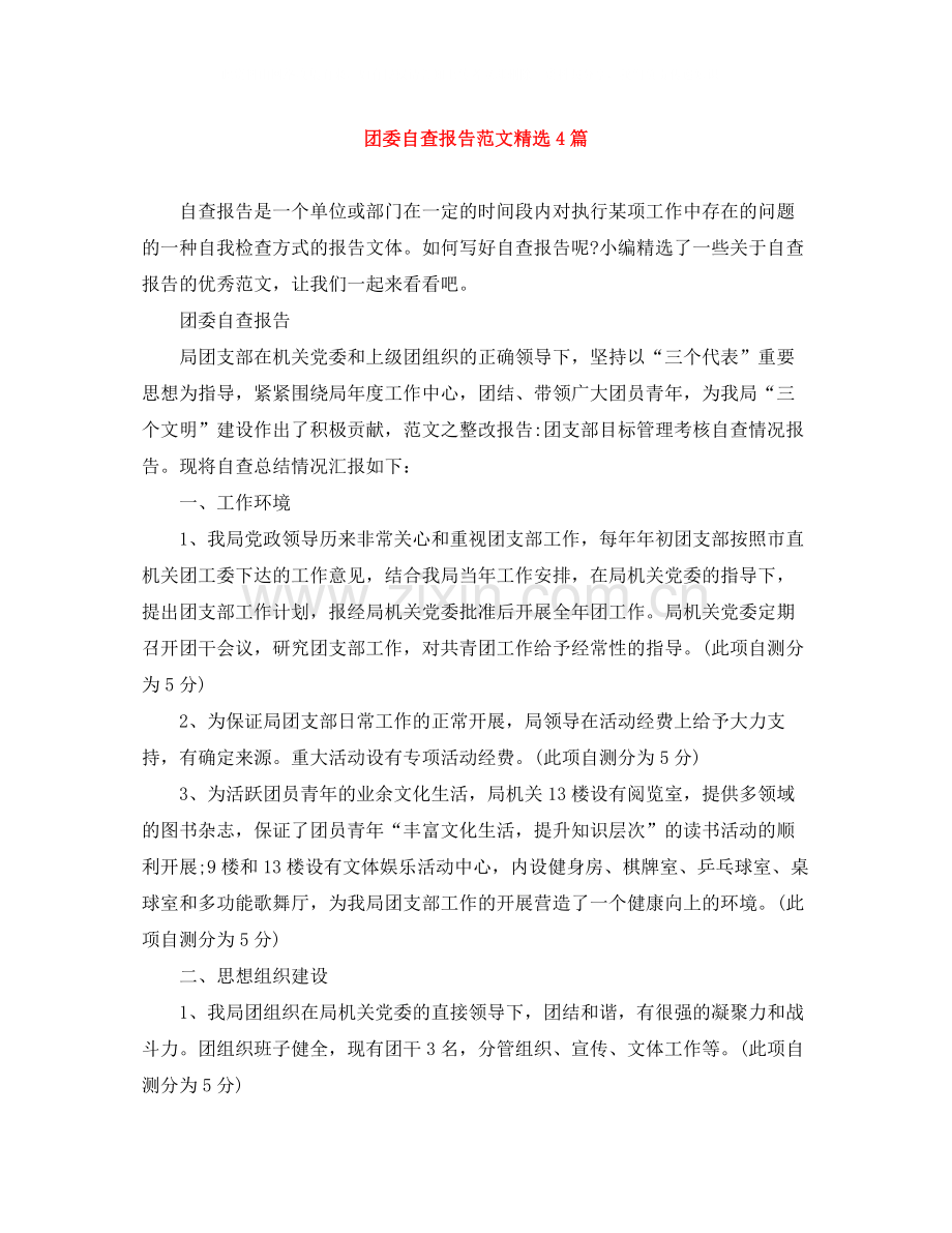 团委自查报告范文4篇.docx_第1页