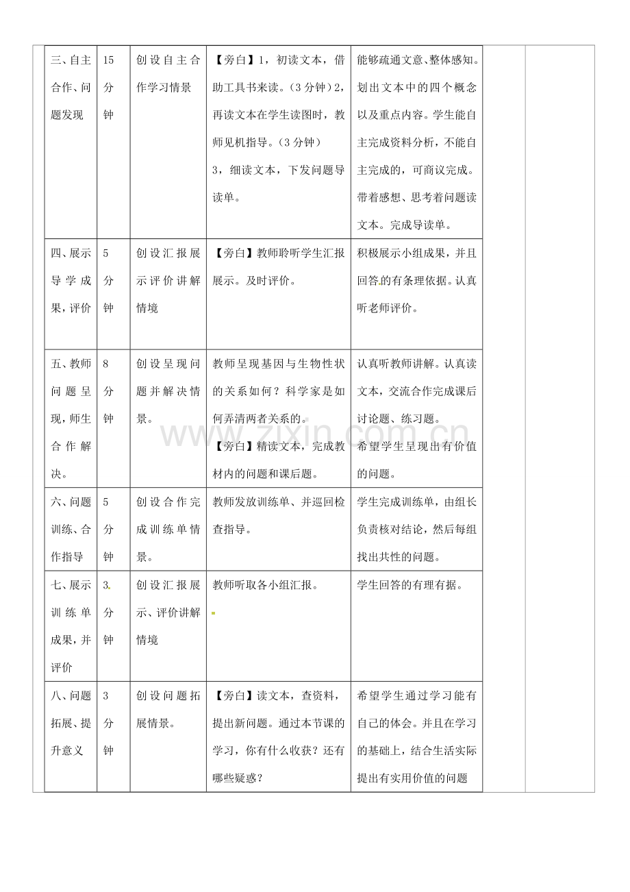 山西省忻州市第五中学八年级生物下册 第一节 基因控制生物的性状教案 新人教版.doc_第2页