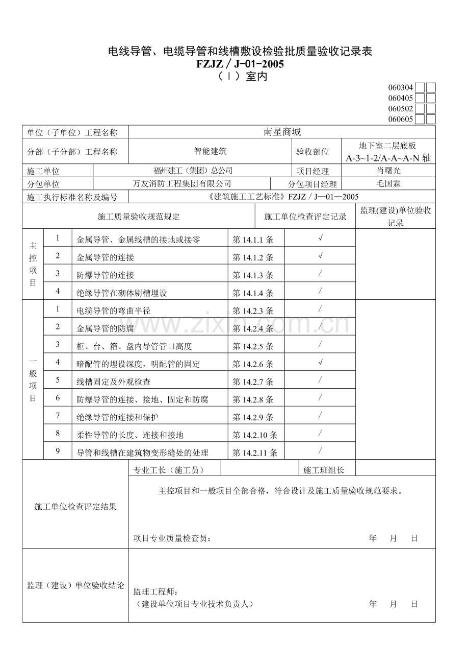 电线导管、电缆导管和线槽敷设检验批质量验收记录表(改).docx_第2页
