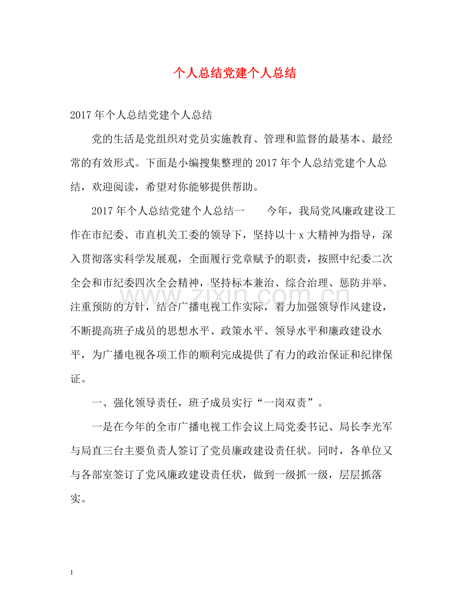 个人总结党建个人总结2.docx_第1页