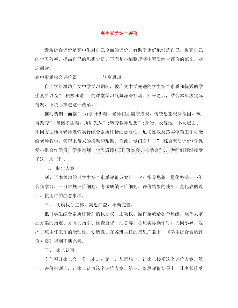 高中素质综合评价.docx_第1页