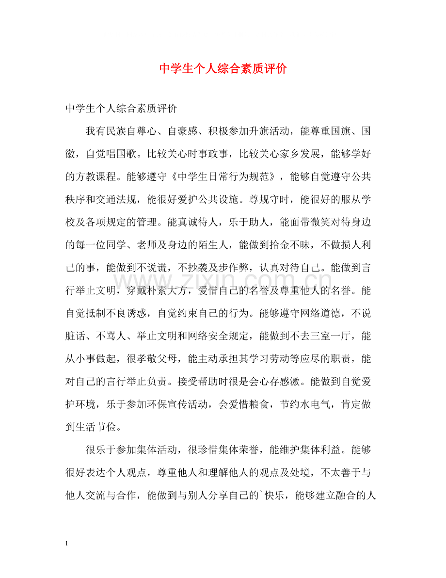 生个人综合素质评价.docx_第1页