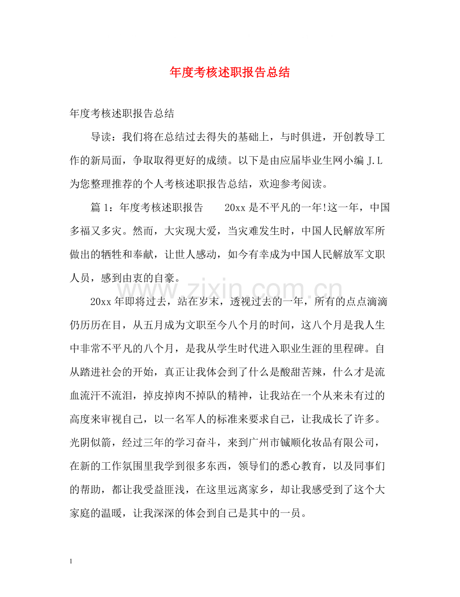 2020年度考核述职报告总结.docx_第1页