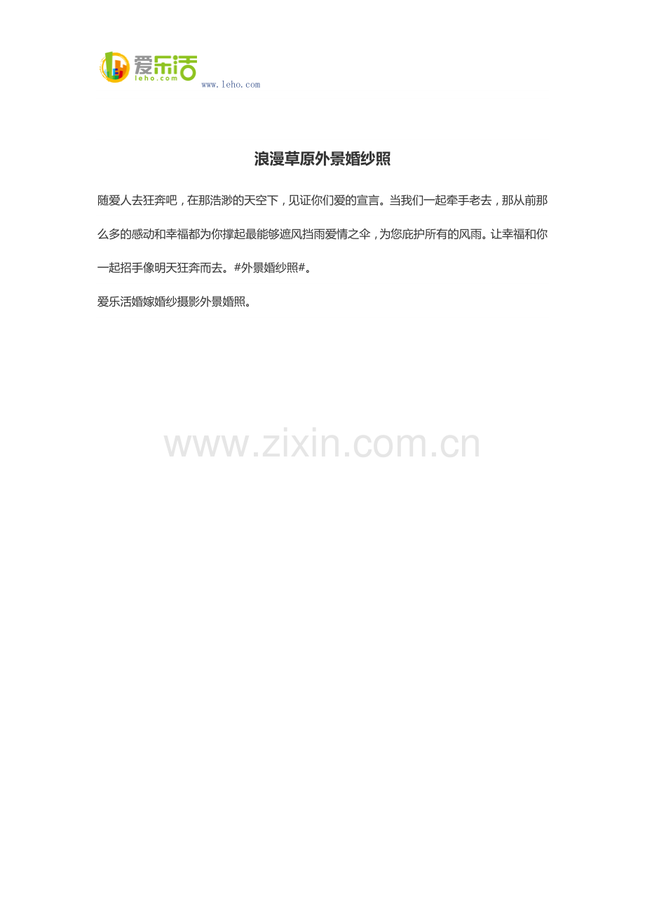 浪漫草原外景婚纱照.docx_第1页