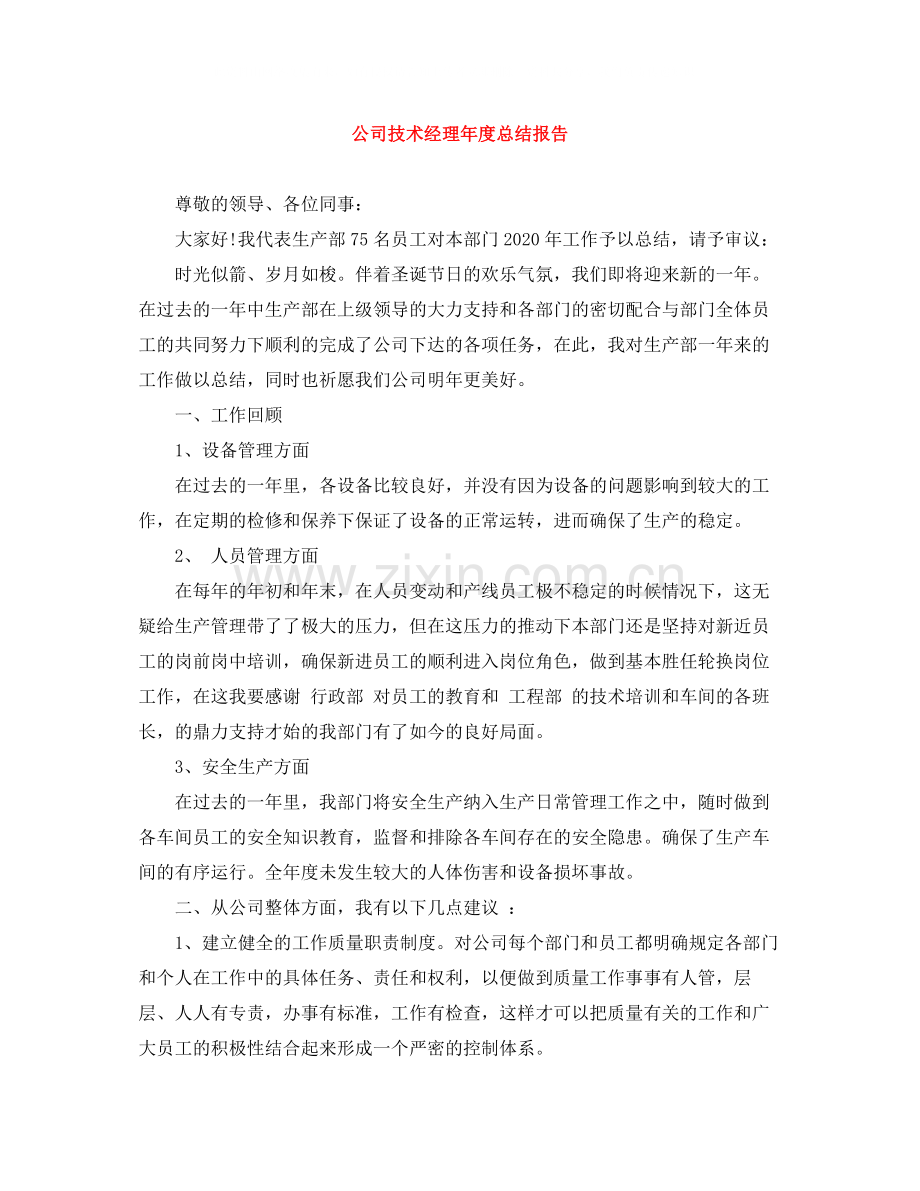 公司技术经理年度总结报告.docx_第1页