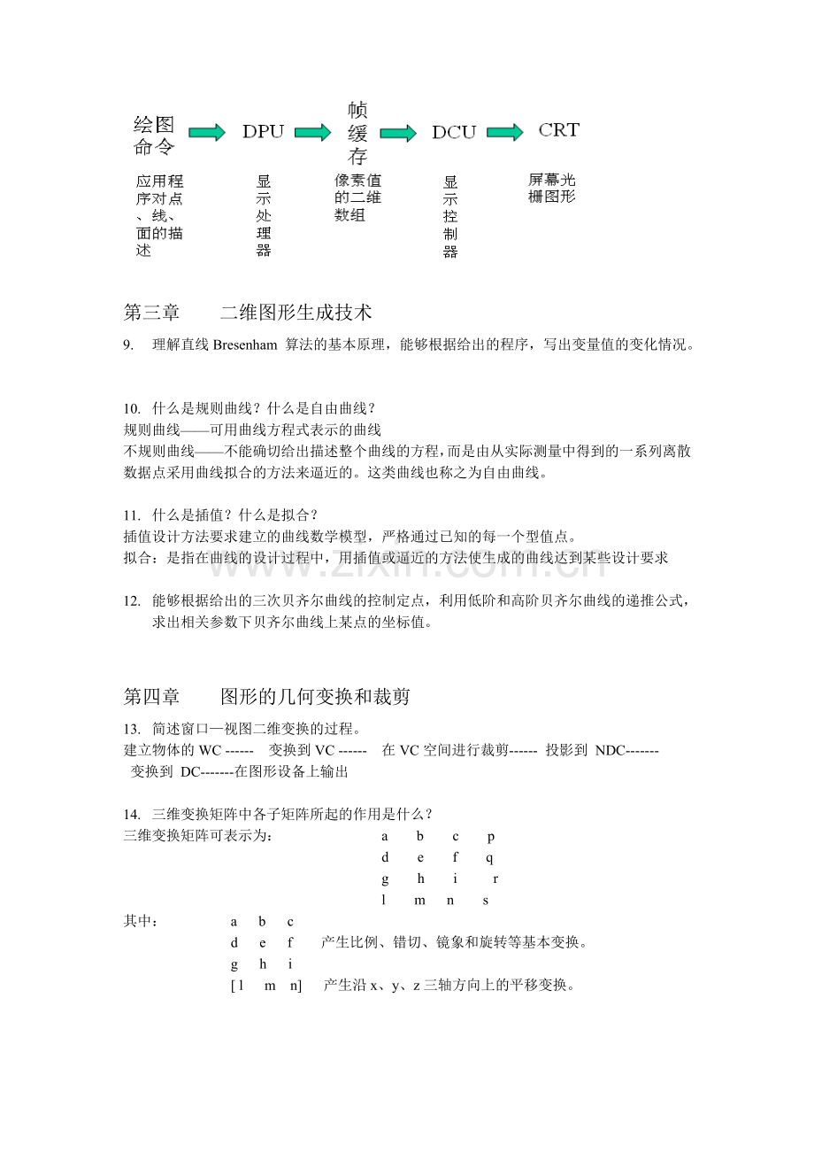 计算机图形学复习提纲 2(1).doc_第2页