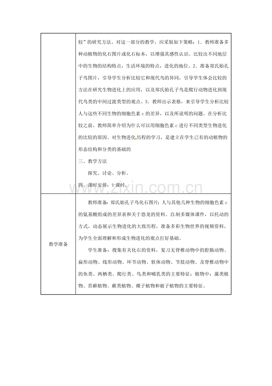 吉林省榆树市八年级生物下册 第七单元 第三章 第二节 生物进化的历程教案 （新版）新人教版-（新版）新人教版初中八年级下册生物教案.doc_第2页