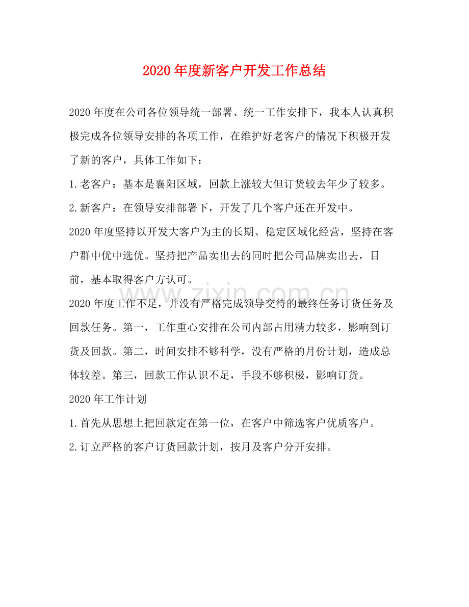 2020年度新客户开发工作总结.docx_第1页