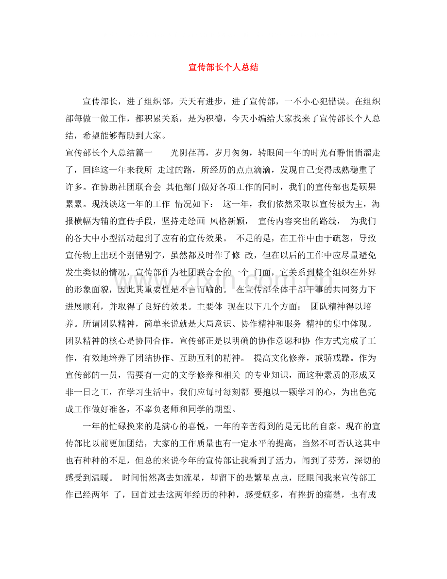 宣传部长个人总结.docx_第1页